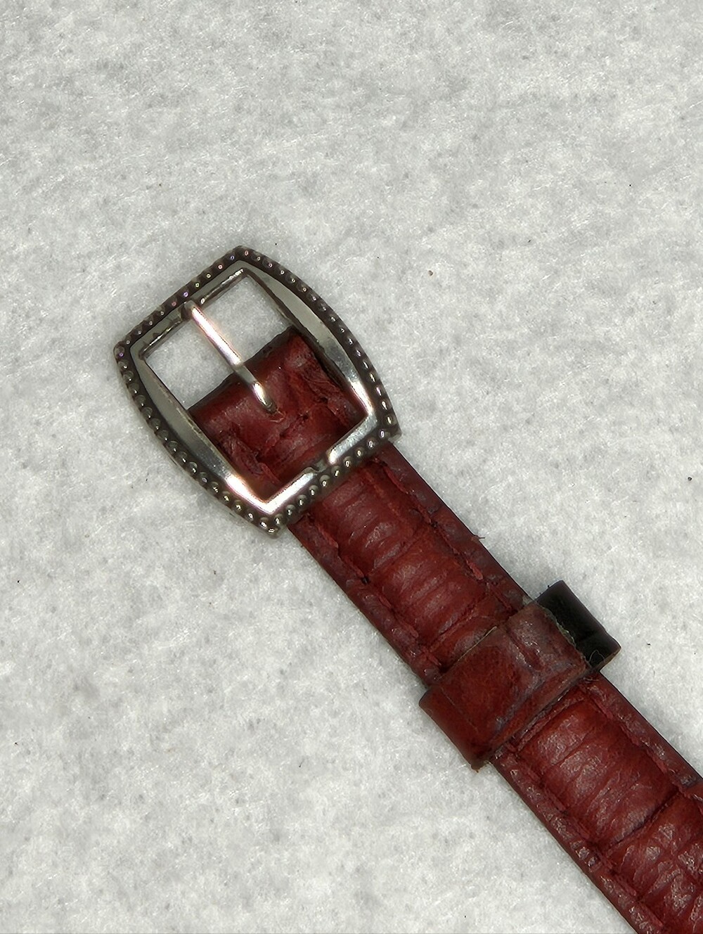 Brighton 5-7" Watch Vintage Reversible Black Red Leather Silver Plated Waterford - Picture 5 of 9